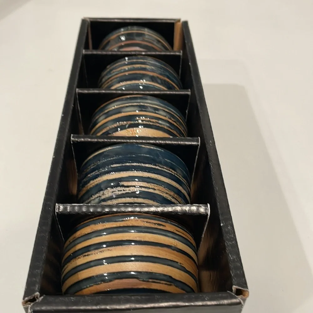 Set of 5 ceramic sake cups. New in box.